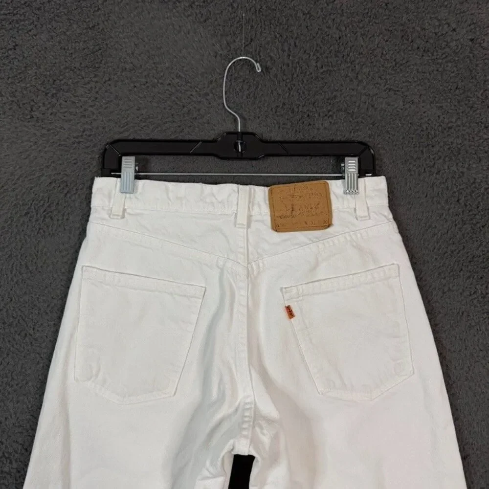 Vtg Levis 550 Jeans Mens 31x30 White Relaxed Fit Orange Tab Denim Pants 90s USA